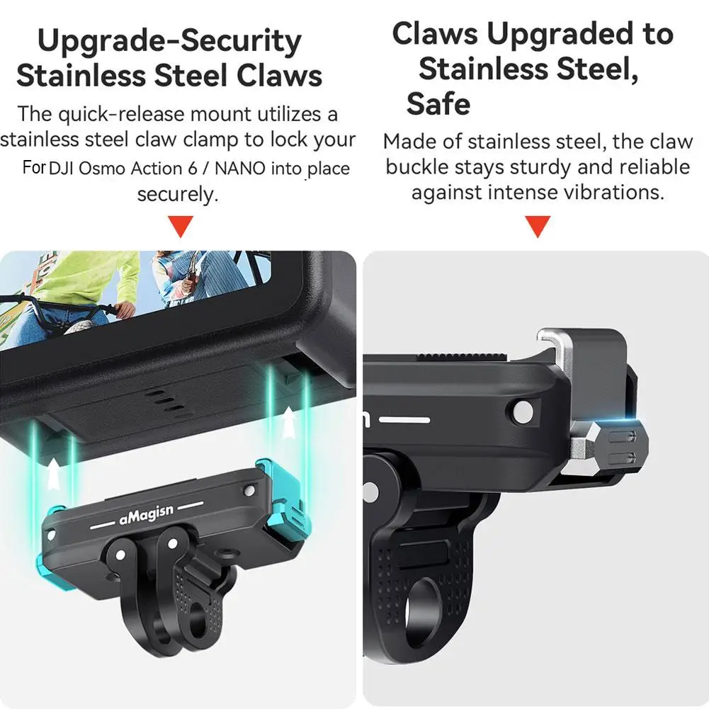 For DJI OSMO Action 6/NANO Metal Rabbit Cage Advanced Shooting Magnetic Frame Edition & Quick-Release Accessories Base N3P2