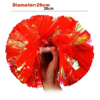 26cm Kids Game Pom Poms Multicolors PET Cheerleader Holding Flowers Come On Props Dance Performance Props 6