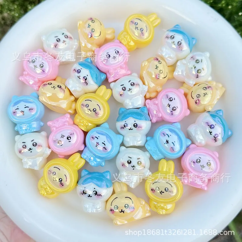 30mm cartoon Jigicaawa three-dimensional resin through-hole bead mobile phone chain keychain pen DIY handmade materials