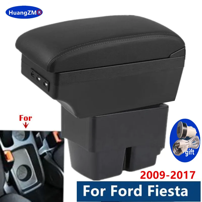 Für Ford Fiesta Armlehnenbox Für Ford Fiesta MK7 2009-2017 Auto-Armlehnen-Aufbewahrungsbox Spezielles Nachrüstzubehör für den Innenraum