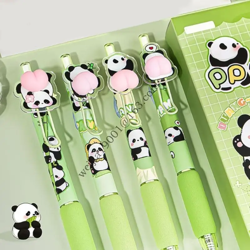 4 pezzi Cartoon Panda Gel Penna Neutrale Capybara Gel Penna 0,5 mm Penna scrittura. H05A