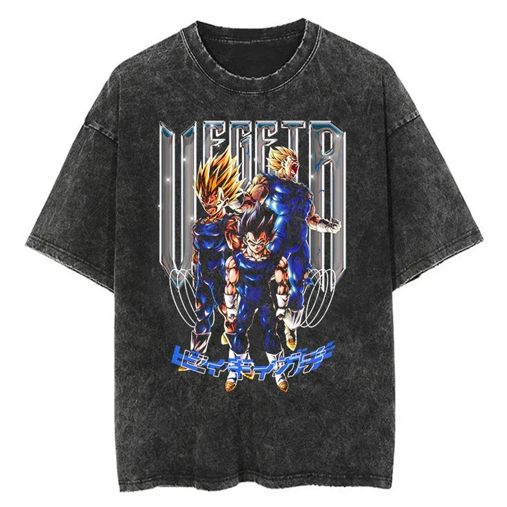 Men T Shirt Summer Vintage T-Shirt Streetwear Japanese Anime Dragon Ball Print T Shirt Oversize Fashion Cotton Tops Tees Unisex