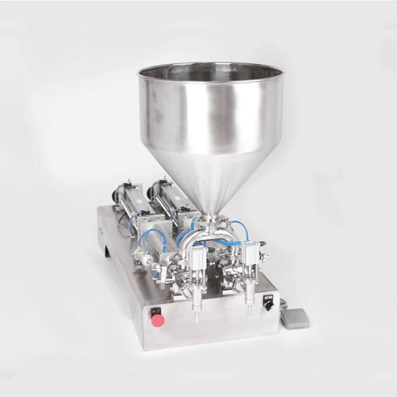 110v 220v Pneumatic Automatic Filling Machine Water Beverage Wine Milk Double Head Liquid Filling Machine