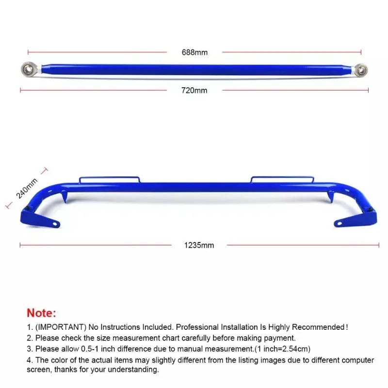Modified 49-inch Racing Seat Belt Holder Chassis Rail Tie Rod, Suitable for 4-point 5-point 6-point Seat Belt Guard Rod