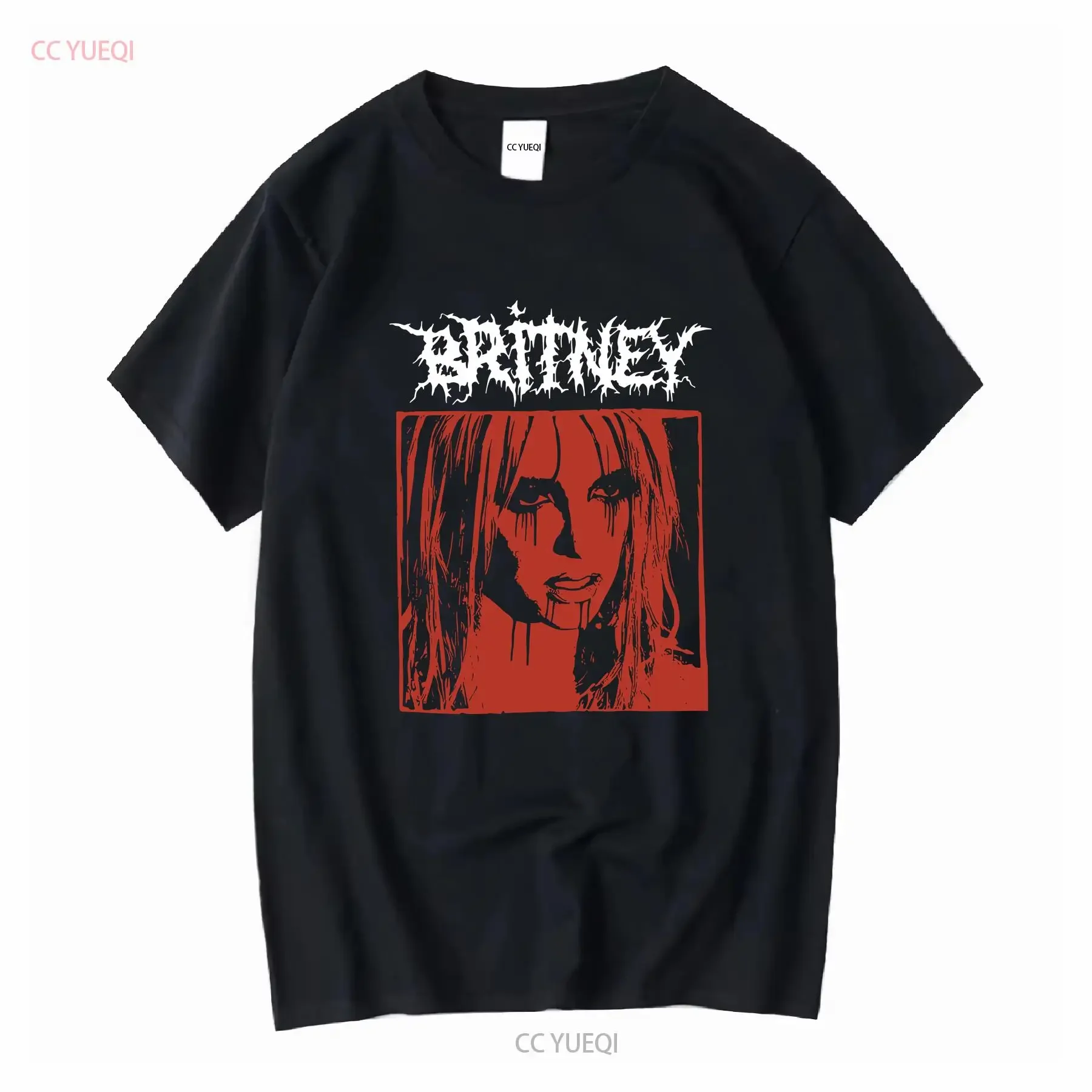 BRITNEY black metal rock band T Shirt long or short sleeves vintage Washed graphic Top For Everyday Wear streetwear Unisex Soft
