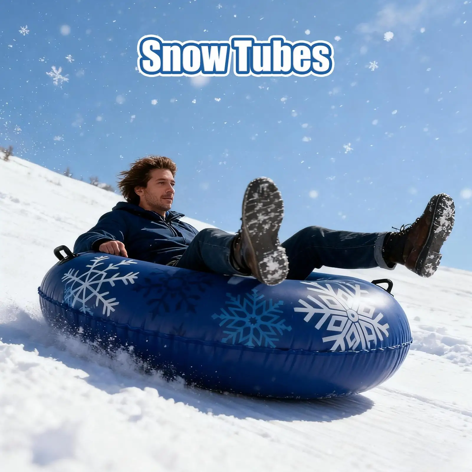 

Зимняя надувная снежная трубка, большие сани для снега с прочным утолщенным дном и прочными ручками, морозостойкие сани из ПВХ для развлечений