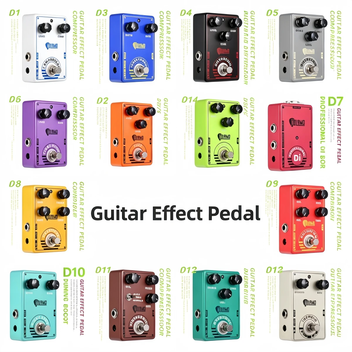 

Dolamo Chubby Comp Delay Pedal Electric Guitar Effect Pedal Compressor Fuzz Distortion Overdrive Delay D1-14 Series for Stage