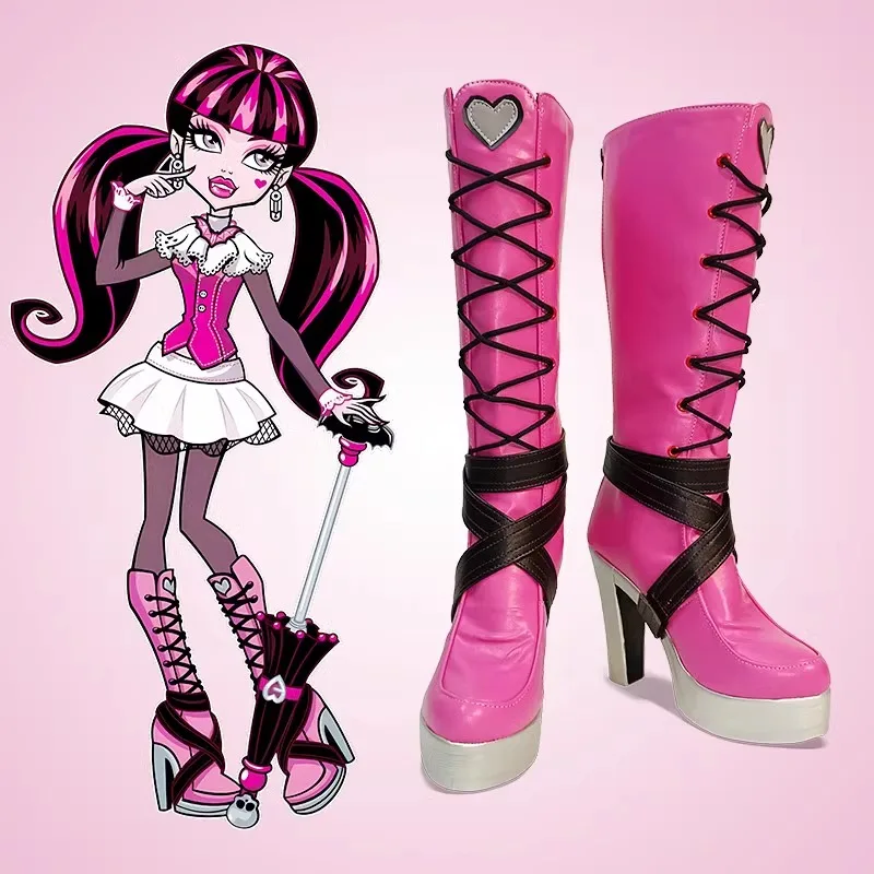 

Anime Cosplay Boots Monster High Draculaura Shoes Halloween Aksesori Dibuat Sesuai Pesanan Monster High Draculaura Cosplay Wigs