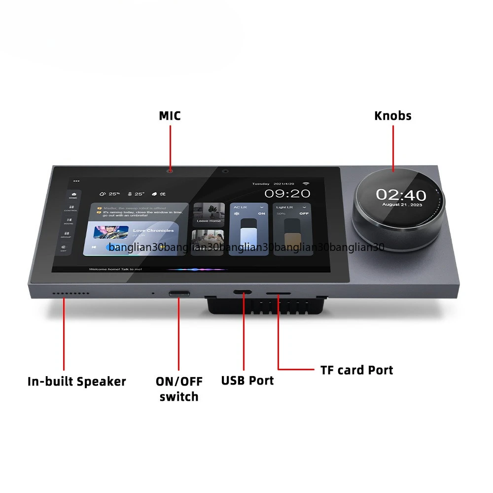 Six-inch Intelligent Voice Home Control Panel Embedded Android Home Music System