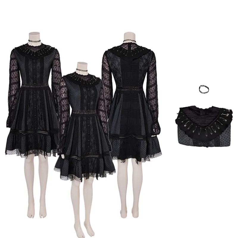 Disfraz de Lydia Cosplay Deetz TV fantasía vestido de mujer adulta collar trajes disfraz de Halloween traje de fantasía para fiesta de Carnaval