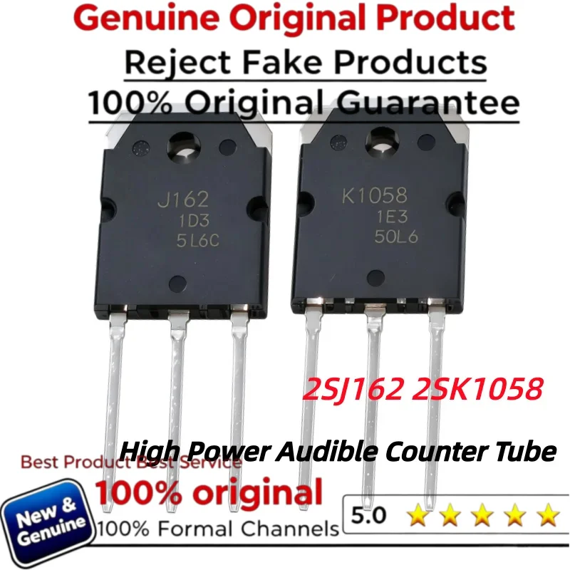 1-10pair  100% New Imported Original  2SJ162 2SK1058  K1058 J162 High Power Audible Counter Tube TO-3P