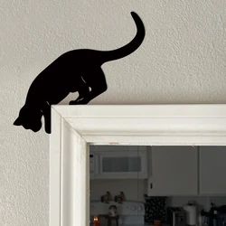 Cat looking down Door Topper Decoration – Wooden Over Door ，Lintel and Signs BIdeal for Kitchen Organization, Rustic Home Decor