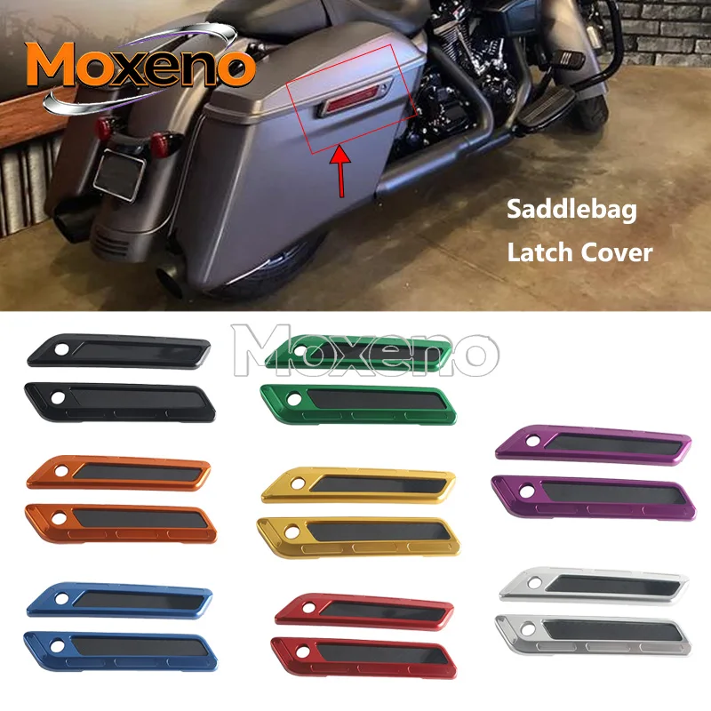 

CNC T6061 Aluminum Carbon Fiber Saddlebag Latch Guard Covers Reflective Accessories For Harley Touring Road King Special 2014-24