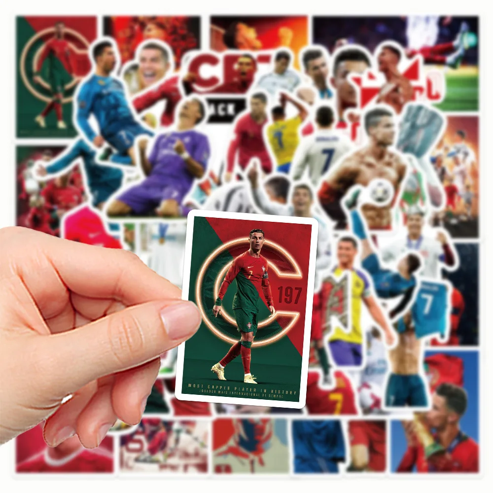 50PCS Football Star Cristiano Ronaldo Graffiti Stickers Skateboard Computer Guitar Phone Case Decoration Waterproof Sticker