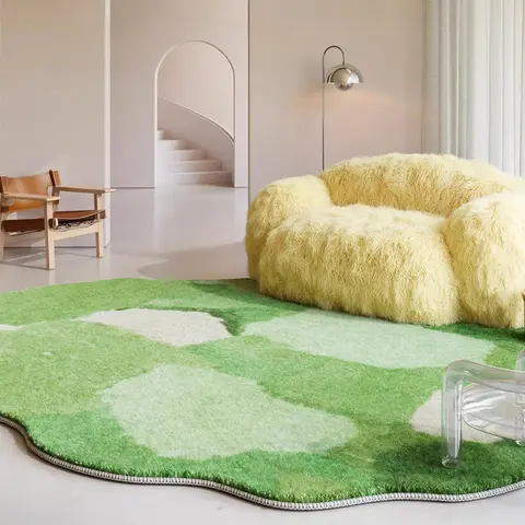Dopamine Color Bedroom Decor Moss Carpet Irregular Shape Carpets for Living Room Fluffy Soft Lounge Floor Mat Thickend Plush Rug