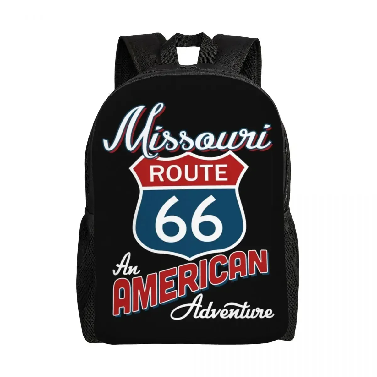 Missouri Route 66 America Travel Backpack Men Women School Laptop Bookbag America Highway Pattern College Student Daypack Bags