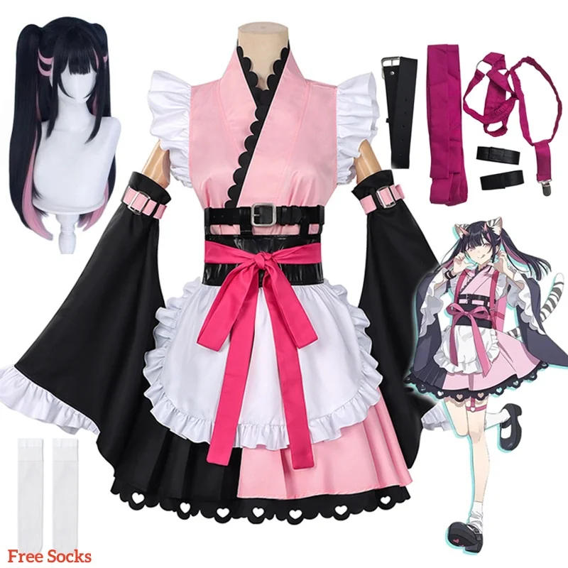 Costume de cosplay Princesse Cosmique Kaguya Komazawa Noi, style japonais, imprimé fleurs de cerisier, tenue de scène à manches tombantes