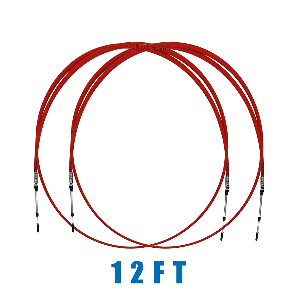 2pcs 12FT Throttle Control Cable For Yamaha Outboard Boat Motor Control Stainless Steel Throttle Shift Control Cable