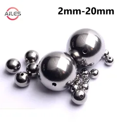 304 Stainless Steel Balls with Drilled Non Thread Holes 2mm 5mm 10mm 15mm 19mm 20mm Weak Magnetic Through Hole Steel Beads