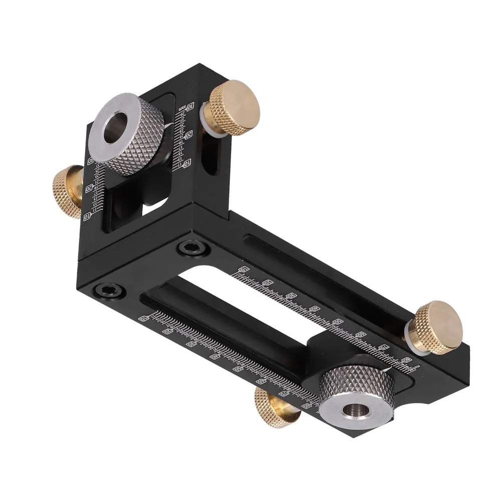 Cross Oblique Flat Head Drill Puncher Locator Adjustable Width Graduated Metal Self Centering Doweling Jig Vertical Multi Angle