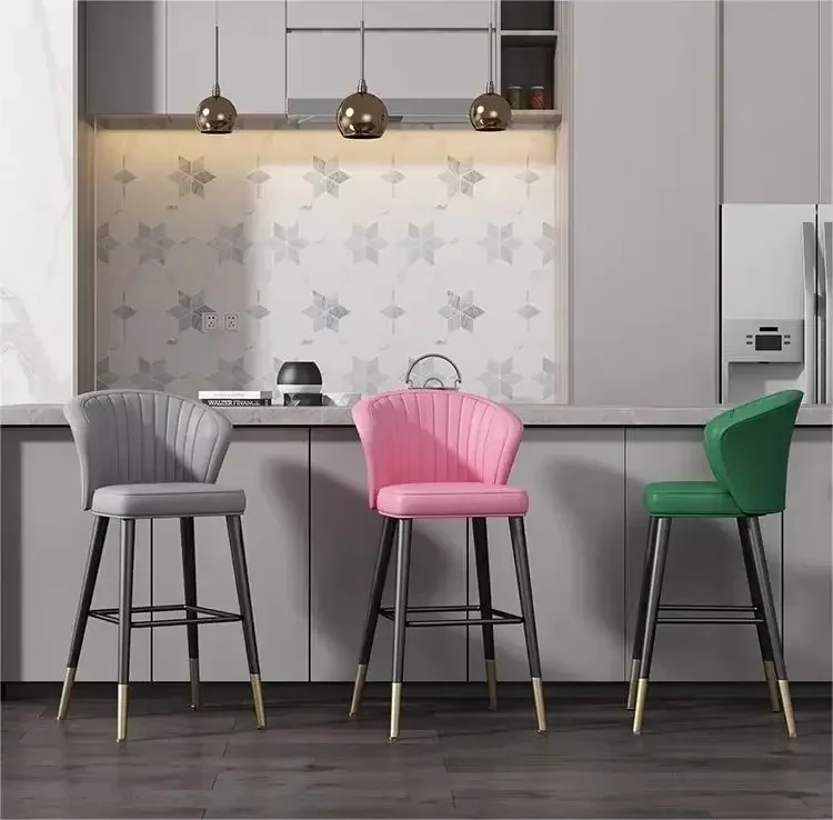 حار مبيعات الشمال كرسي طويل الساق الحديثة بسيطة الأمريكية عالية البراز الساق الحديد مع مسند الظهر البراز #3