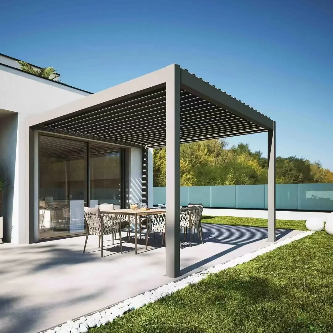 Deposit only Garden Gazebos Bioclimatic Motorized Various Size Aluminum Pergola Outdoor Gazebo Aluminum Awnings