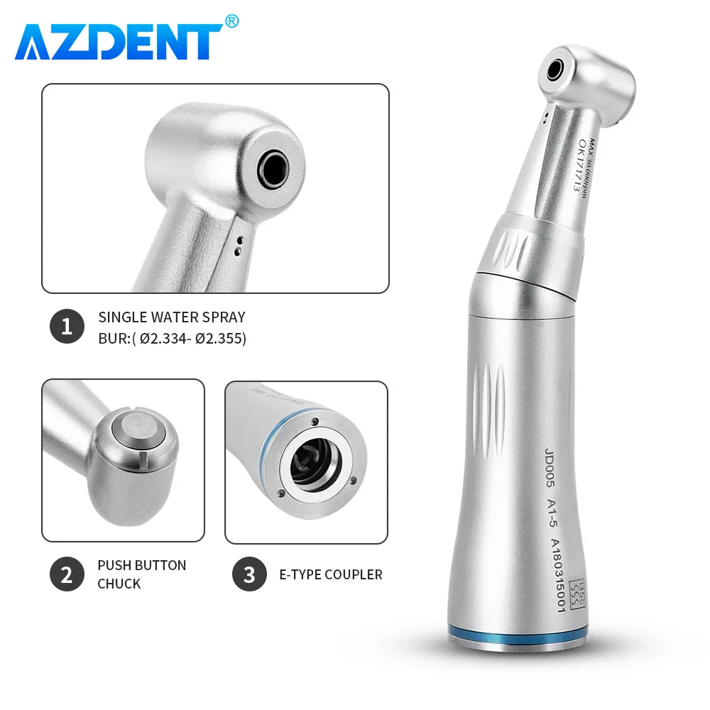 Dental Internal Water Spray Contra Angle AZDENT Low Speed Handpiece Push Button Dentistry Tool Dentists