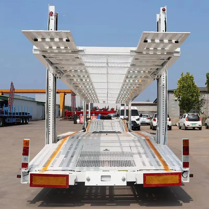 Double Deck Car Transporter Trailer 2 3 8 Car Aluminum Hauler Folding Enclosed Towing Carrier Semi Car Trailers for Sale