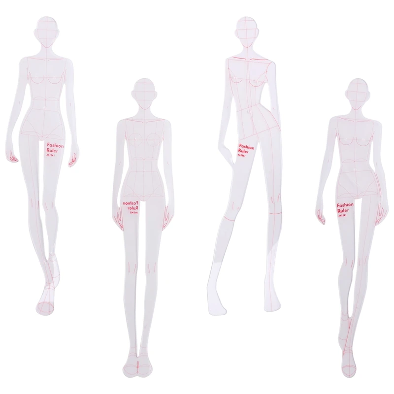 

A21I-модные линейки с иллюстрациями, шаблоны для рисования, линейка для шитья, гуманоидные узоры, дизайн, измерение одежды