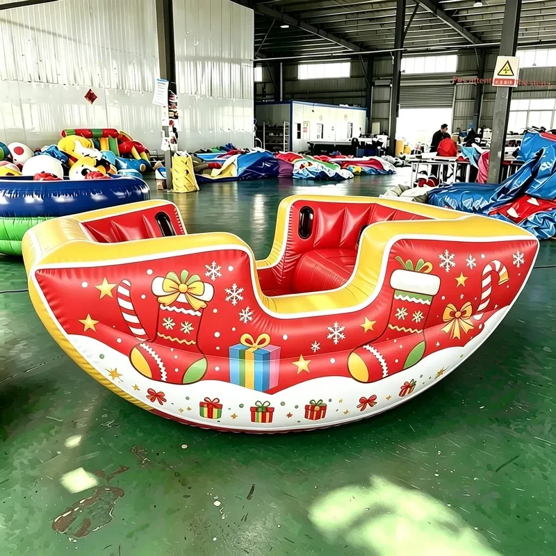 Customized Christmas inflatable trampoline swing toys for 6 people, easy assembly for children's parties and outdoor activities