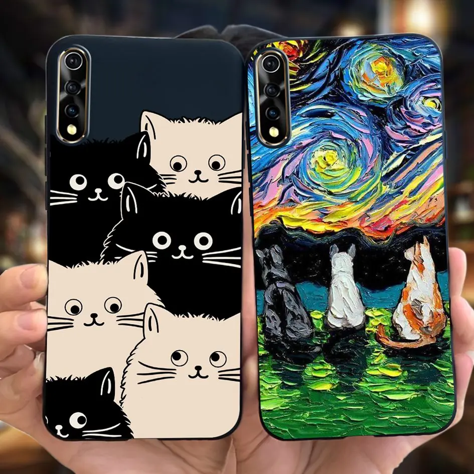 For Vivo S1 Case Fashion Pattern Shockproof Silicone Soft Slim Back Cover For Vivo Y7s Funda V17 Neo 1907 V1907 V1913A Protector