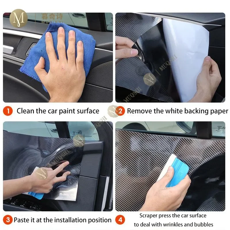 PET 5D فيلم ألياف الكربون لأودي Q5 FY8 2017-2020Car الداخلية مركز وحدة التحكم المضادة للخدش مقاومة فيلم الملحقات تجديد الشاشة