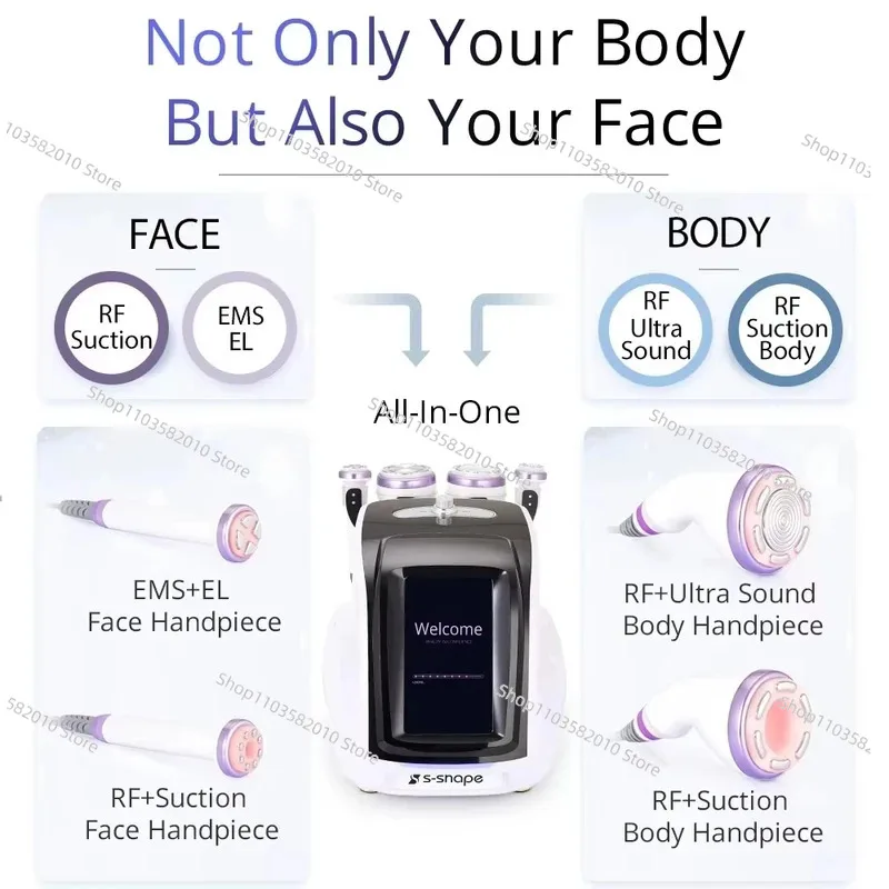Ultrasonic 30K Cavitation Machine EMS EL Anti-aging Vacuum Radio Rrequency Skin Tightening Body Slimming Machine