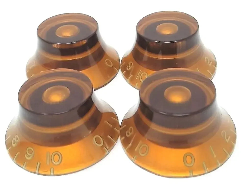 Vintage Style Amber Embossed Yue Yun Music Store Top Hat Knob Son Guitar Knobs Vintage Aesthetic Guitar Hardware