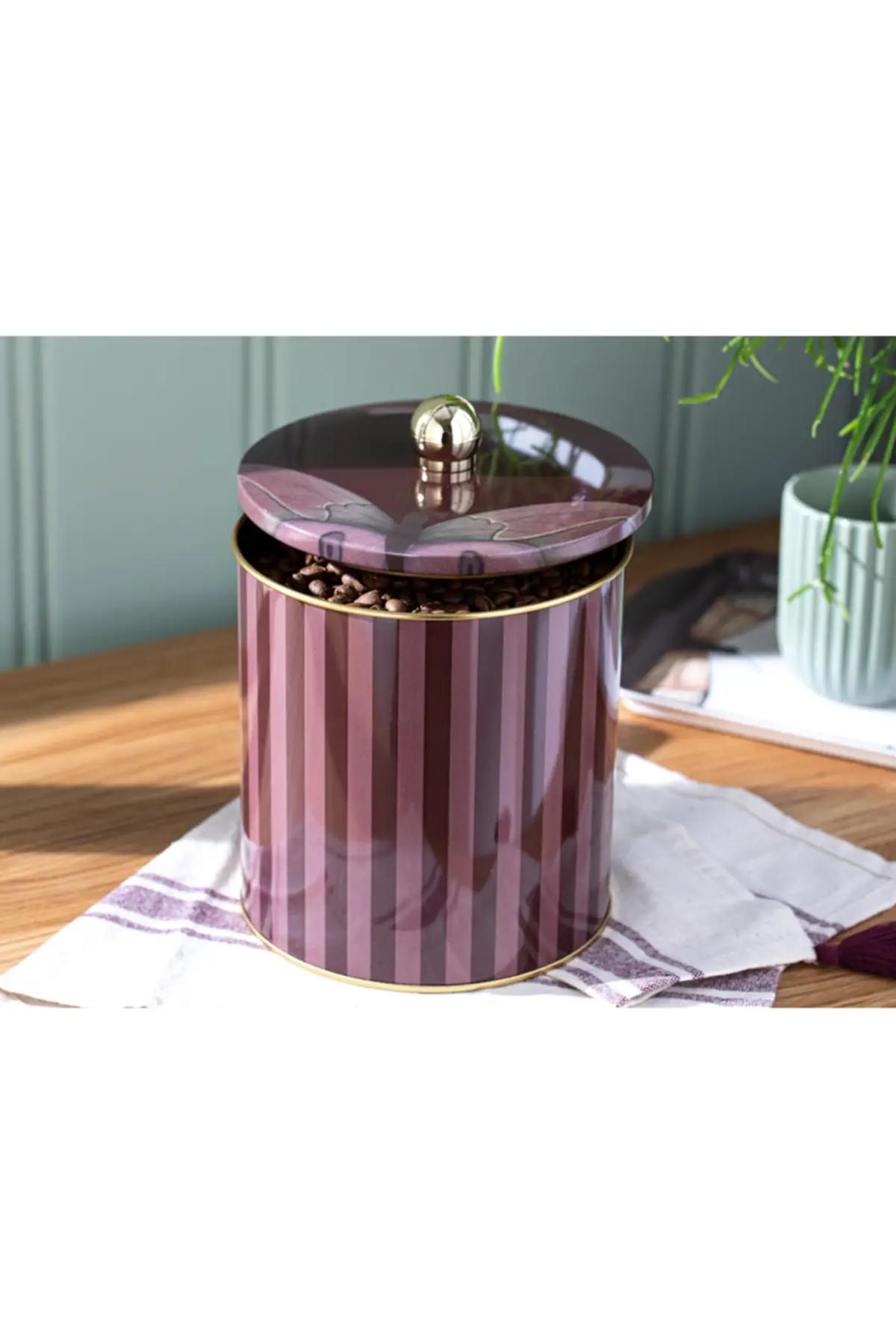 

DOLBOVI Circle Metal storage container 14x15 Cm burgundy