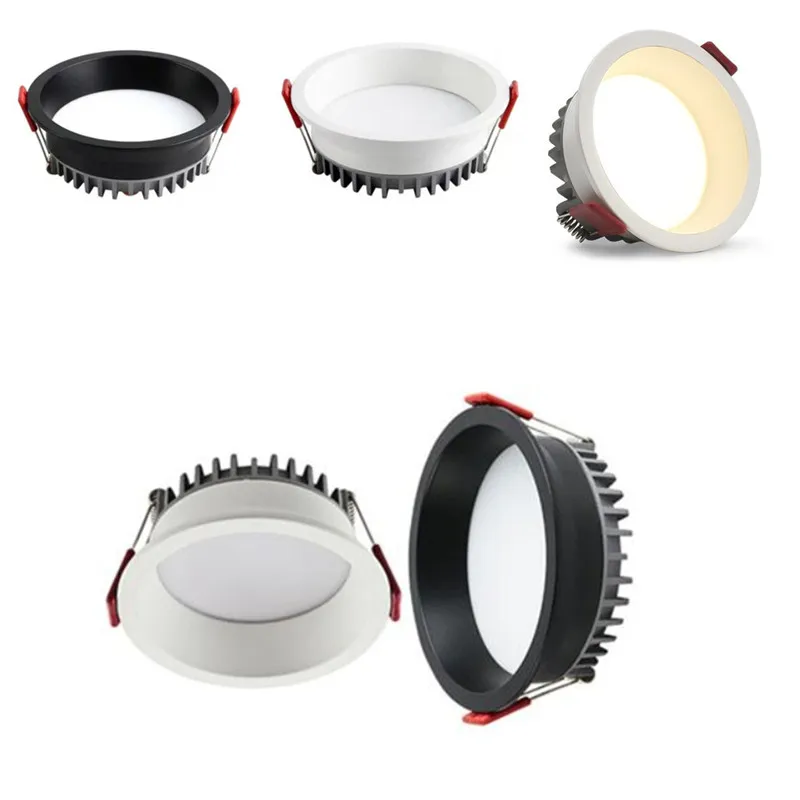 

9W 12W 15W 18W 20W 24W Recessed Anti Glare LED Downlight 90V-260V SMD5730 Chip Dimmable Ceiling Lamp Spotlight For Home Lighting