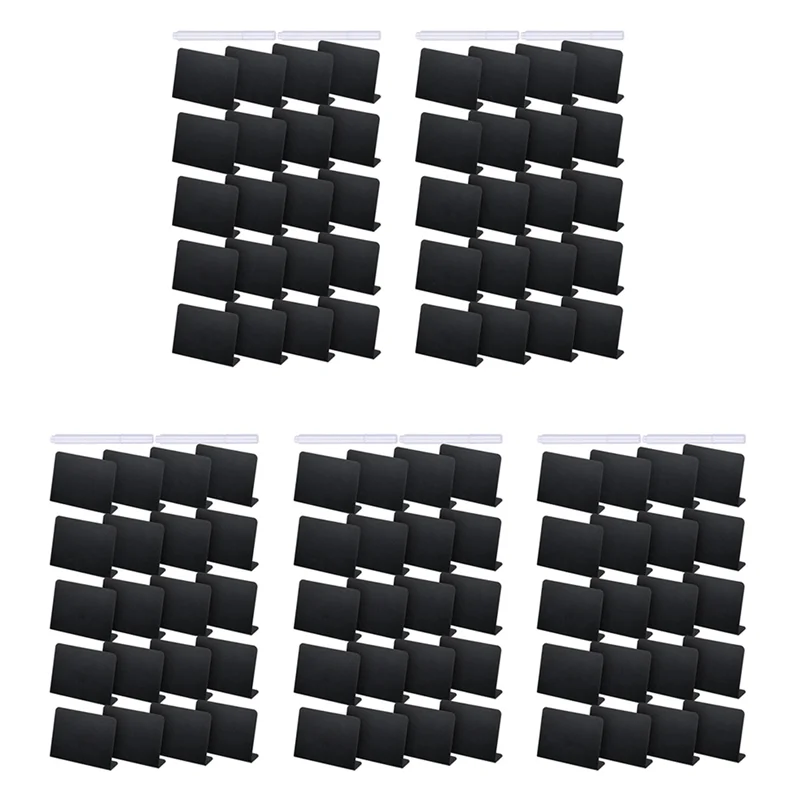 

T82C Hot Sale-100Pcs 4X3 Inches Mini Chalkboard Table Tent Sign Chalkboard Buffet Tags Food Label For Party Tabletop Chalkboard