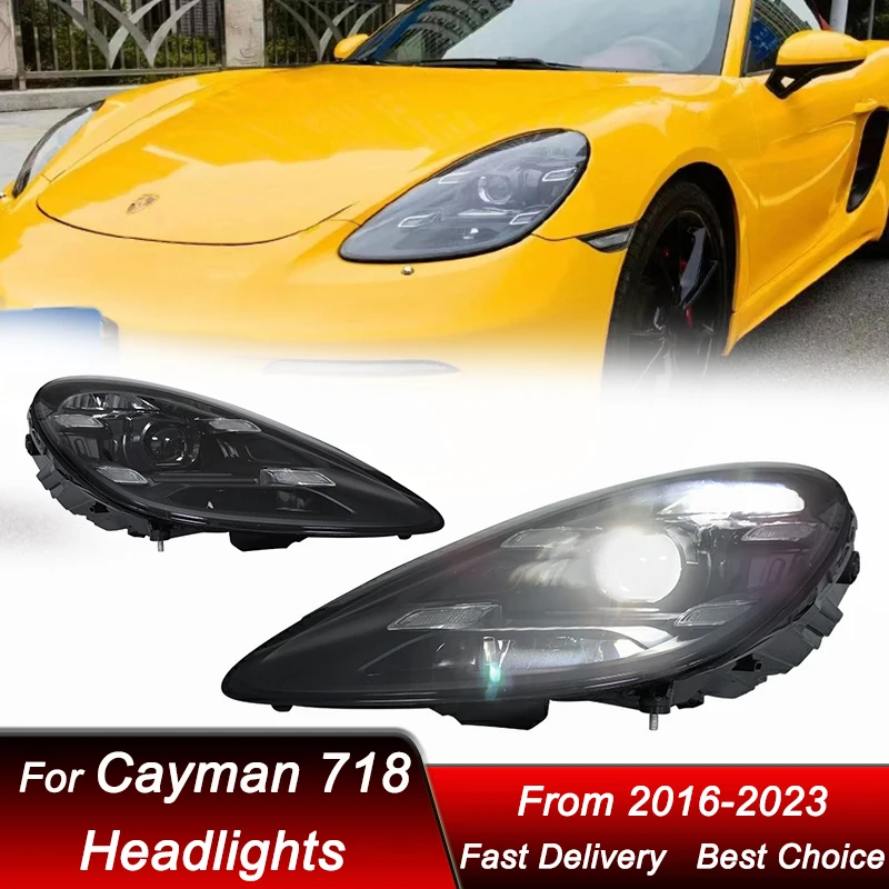 

Car Headlights For Porsche 718 Cayman Boxster 16-23 high style full LED Auto Headlamp Assembly Projector Lens Accessories Kit