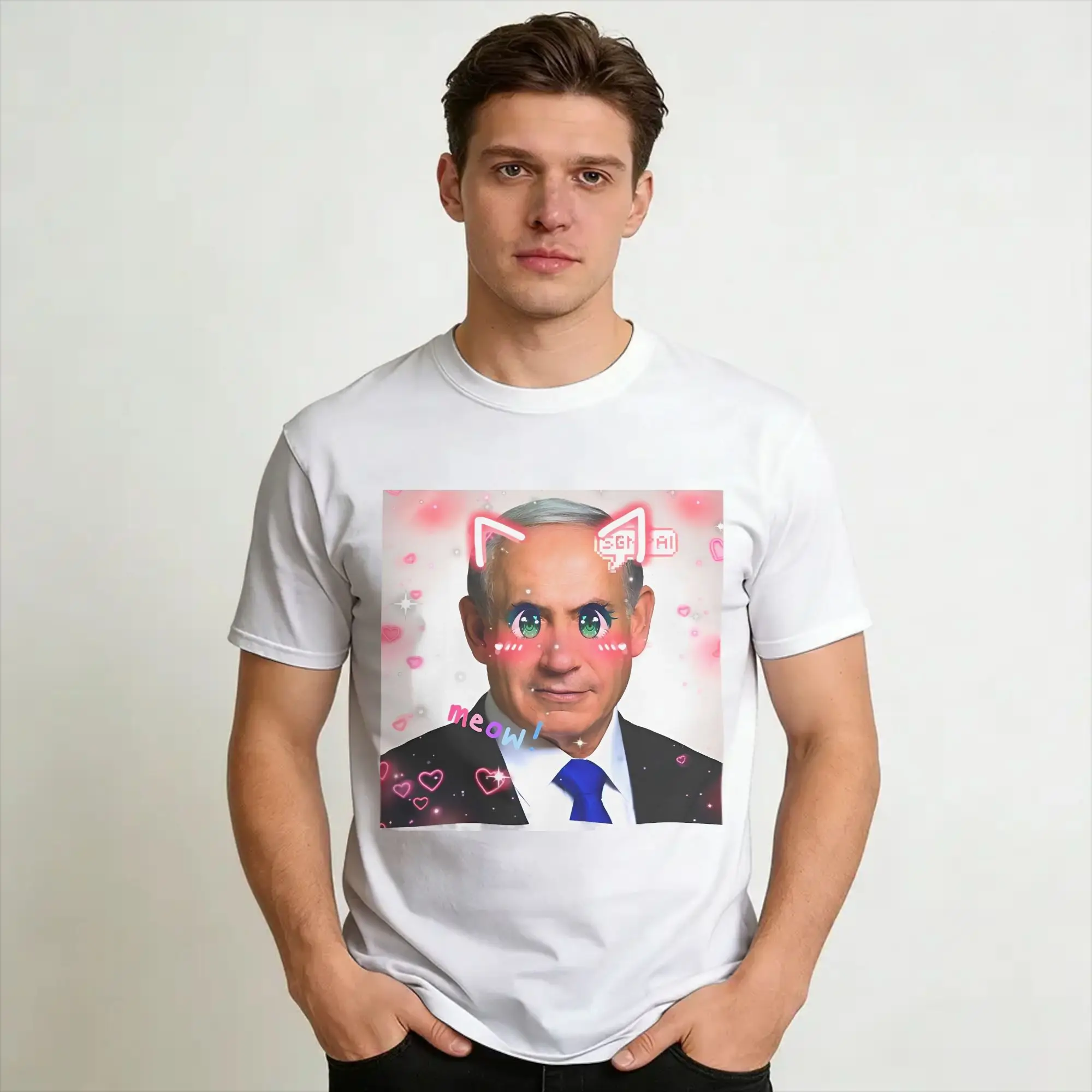 Graphic Printed BYE-BYE BIBI Benjamin Netanyahu Leaves Office  T Shirt For Unisex  100% Cotton T-shirts Short Sleeve Clothes