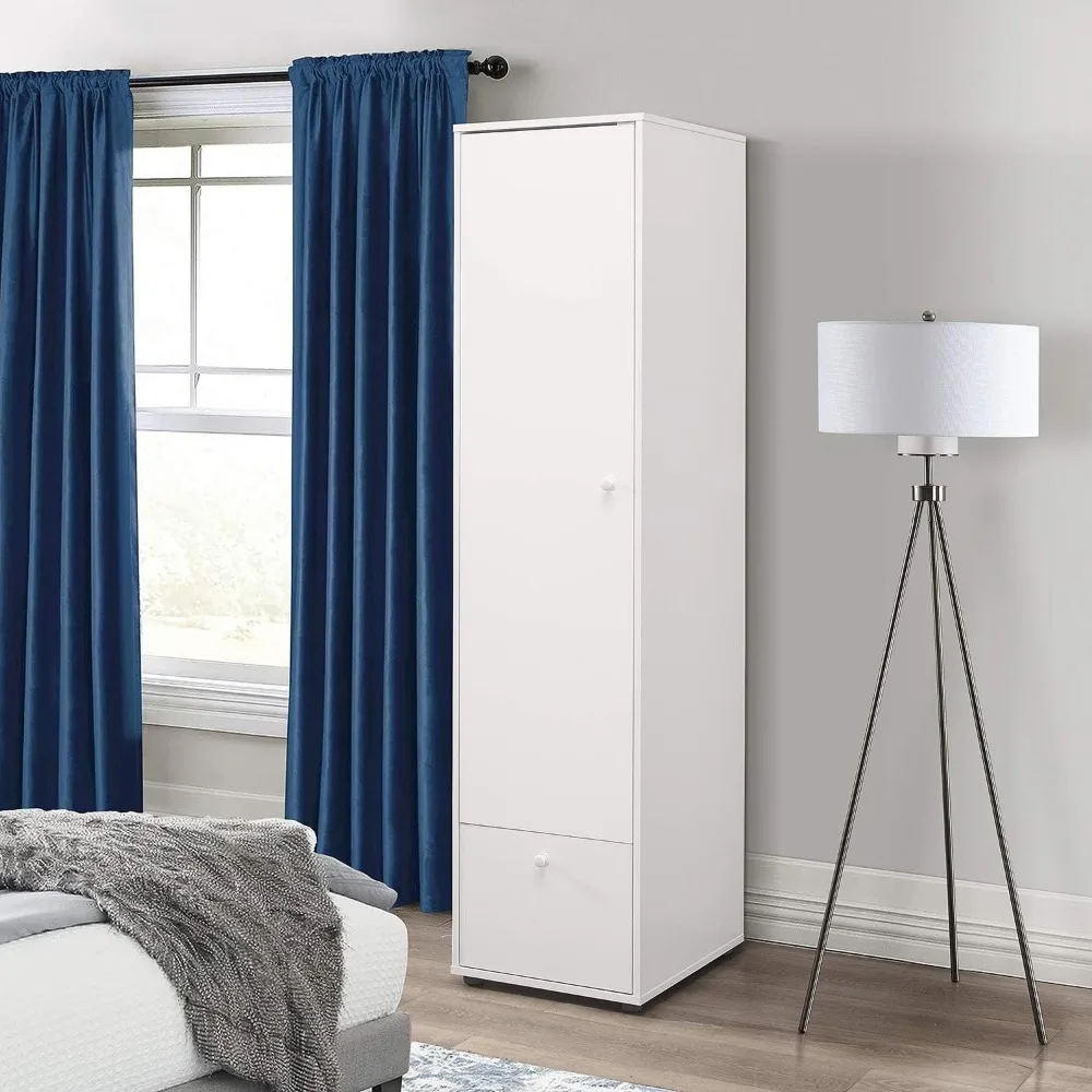 خزانة ملابس بيضاء طويلة لخزانة الملابس مع مساحة واسعة للملابس والإكسسوارات #3