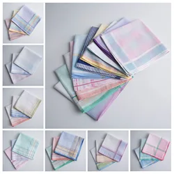 28CM/11.4-inch cotton jacquard handkerchief universal fashionable and exquisite decoration 3/6/10PCS, thin version Random Color