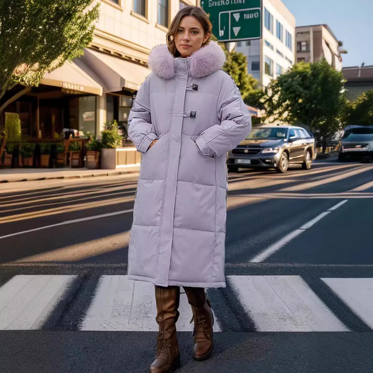 Dames dons katoenen gewatteerde jas lange losse dikke jas Koreaanse mode winter nieuwe stijl