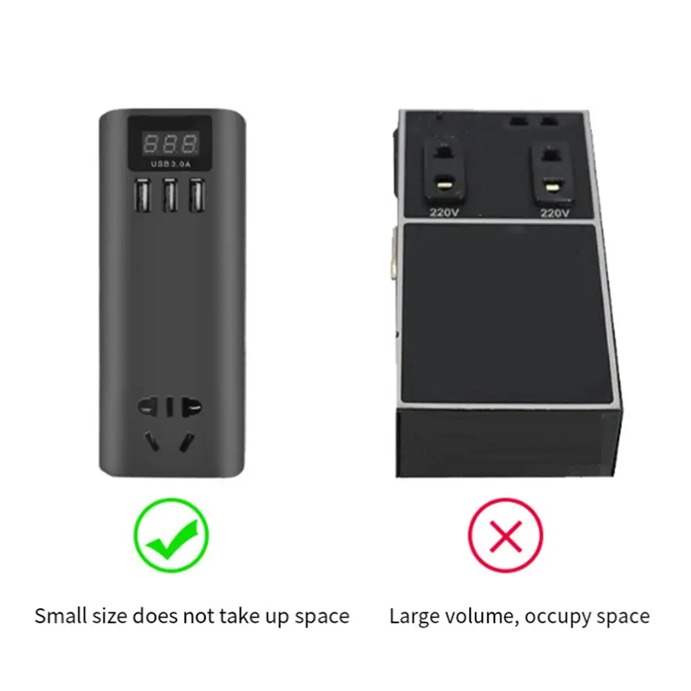 Car Outlet Adapter DC To AC Converter 200W Actual Power Built-in Protection Compact Size DC 24V To 220V For Travel