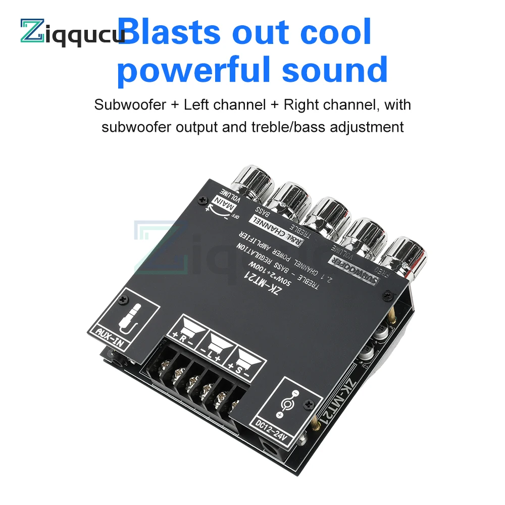 

2.1 Channel BT Digital Power Amplifier Module Subwoofer Amplifier Board 50W*2+100WPower Audio Stereo Amplifier Board