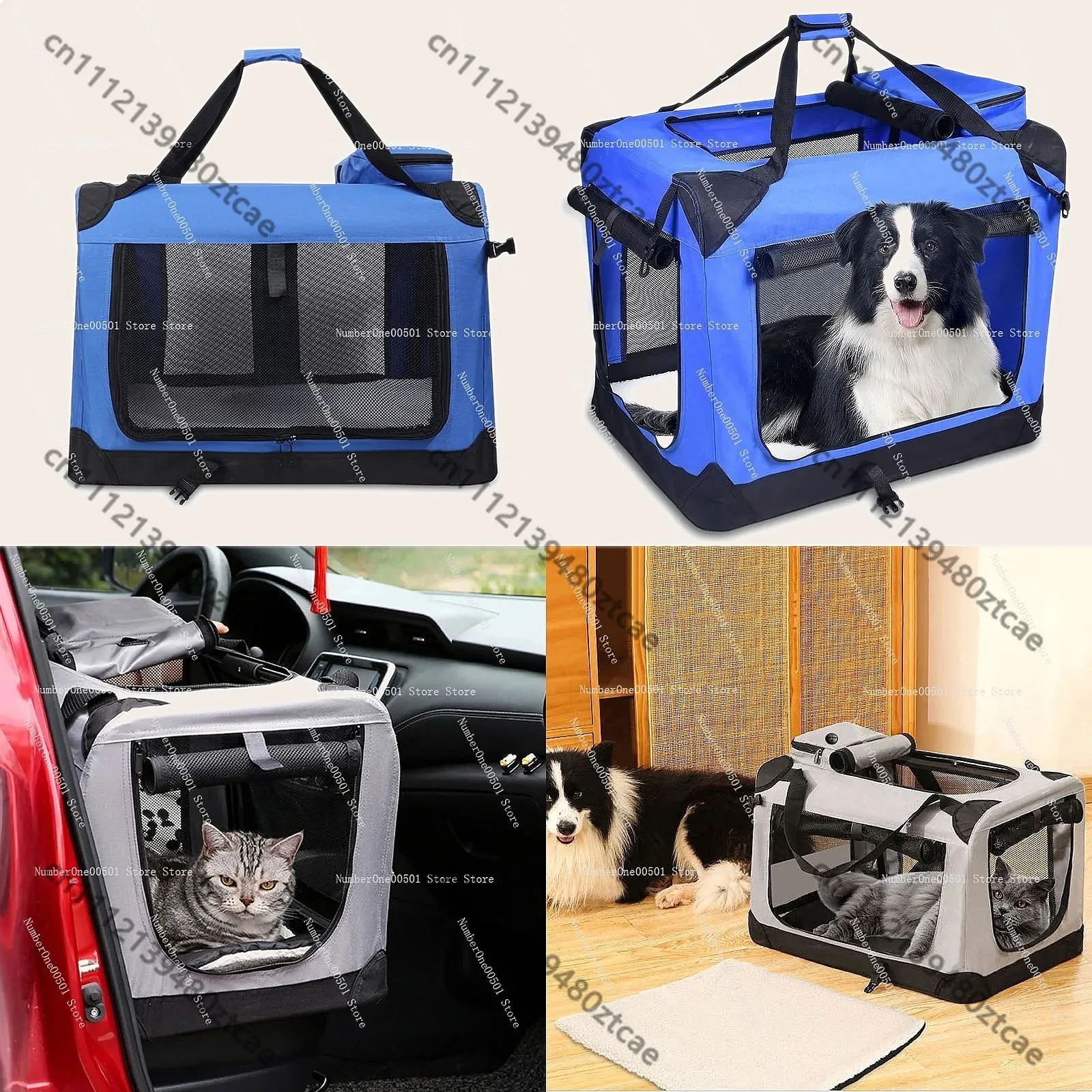Foldable Pet Carrier Backpack, Portable Travel Dog Crate for Large Dogs, Hand Carry Outdoor Pet Bag