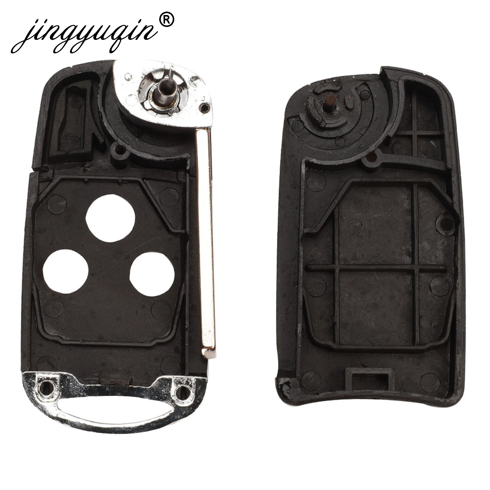 Jingyuqin-funda para llave de coche con tapa de 3 botones modificada, carcasa para Subaru Forester Outback XV Legacy, cubierta plegable para llave