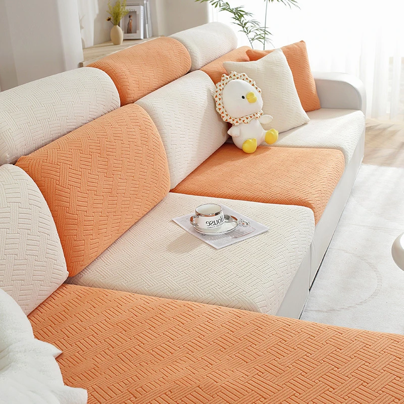 غطاء أريكة مخملي مرن سميك ، مانع للإنزلاق ، أحادي اللون ، عالمي ، مخملي ، مقاوم للأتربة ، قبعات بسيطة ، غرفة معيشة