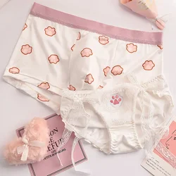 Couple Underwear Women Lingerie Men's Boxers Panties Plush  Kawaii Cat Pig Sexy Lace Bandage Underpants Boy Girls Lovers Panties