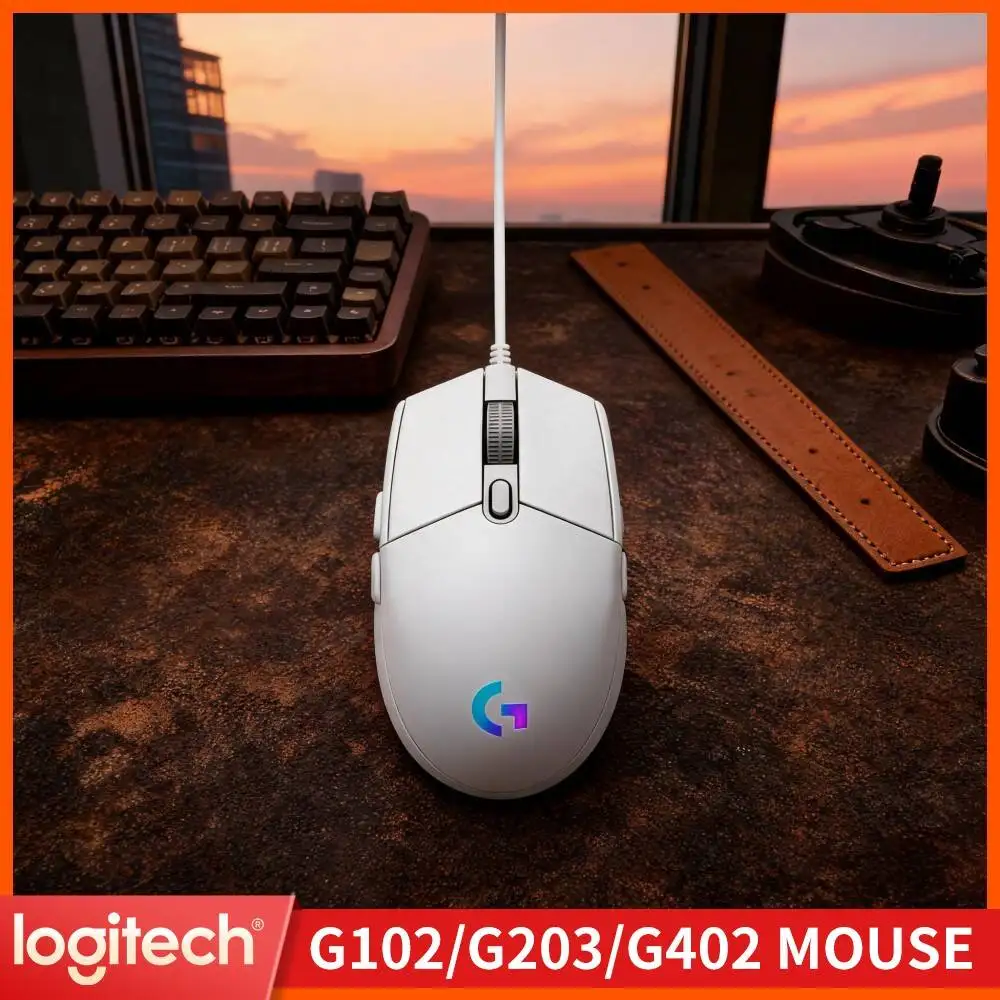 Logitech G203 LIGHTSYNC Wired Gaming Mouse USB Optical Mice Color RGB Lights Six Programmable Keys For Laptop Desktop Pcs