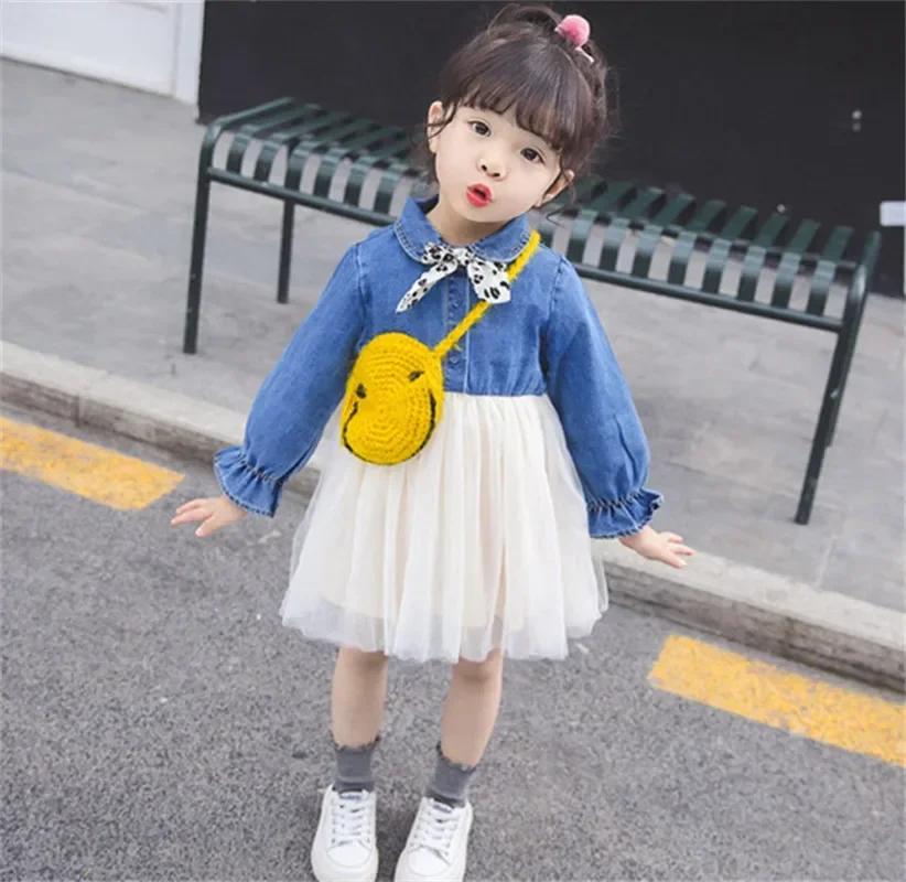 Spring Summer Cute Small Baby Dresses Cute Kids Infant Toddler Girls Clothes Long Sleeve O-Neck Cotton Dot Girl Clothes Dress